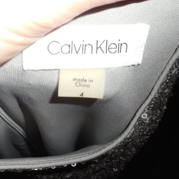 NWOT Calvin Klein full sequins silver dress, size 4 - Picture 7 of 8